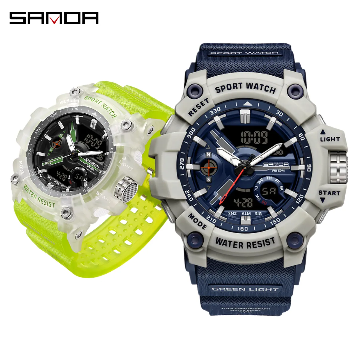 Unisex Dual Display Analog Digital Sports Watch with Alarm Stopwatch 5ATM Buy Men main image 3