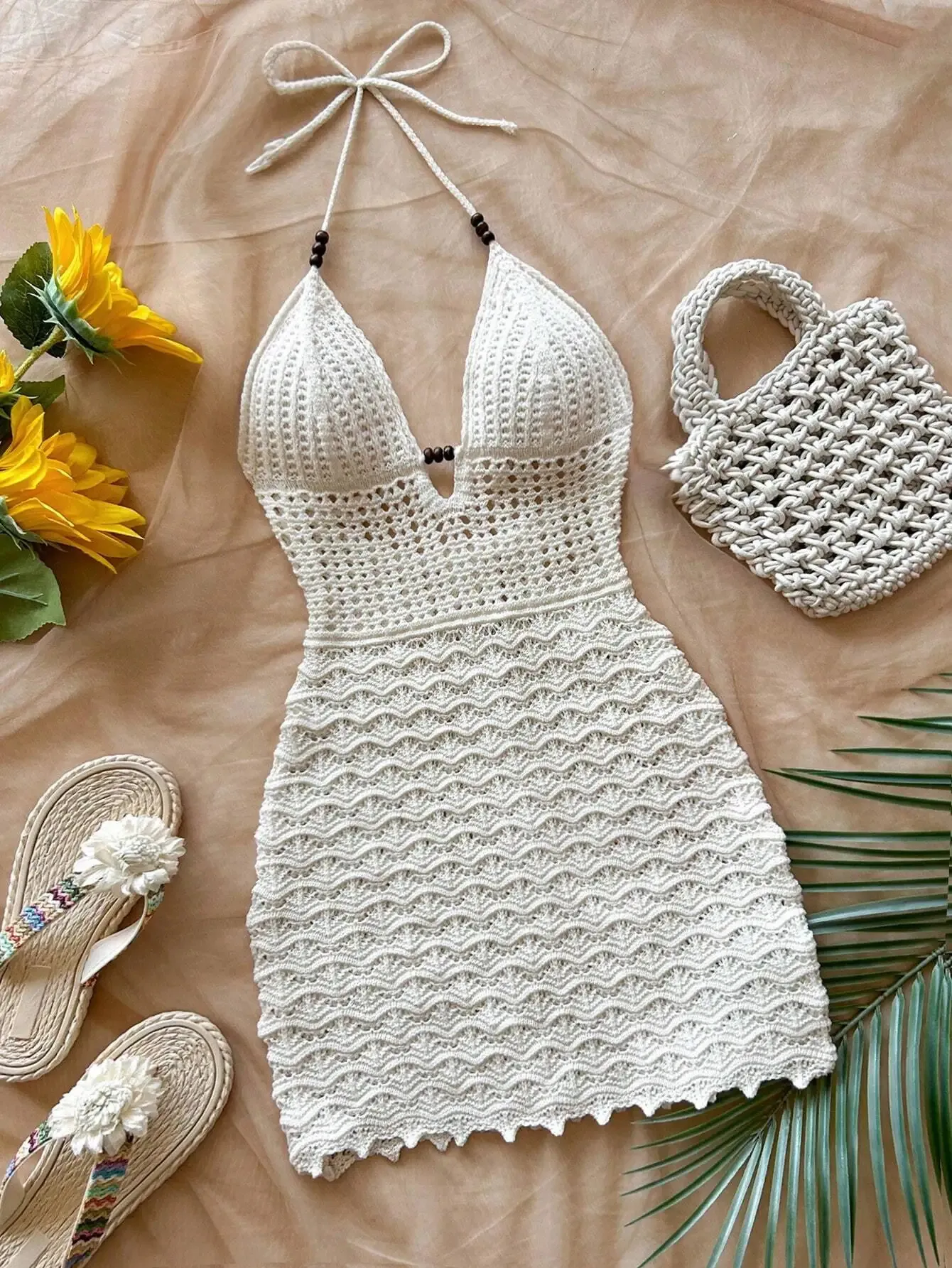 self portrait v neck crochet mini dress Self-Portrait Grey Flower Collared Knit – Leigh's of Breton Village Check the Size Guide Fashion dresses Noaf Abaya Cream matched Size:7/41