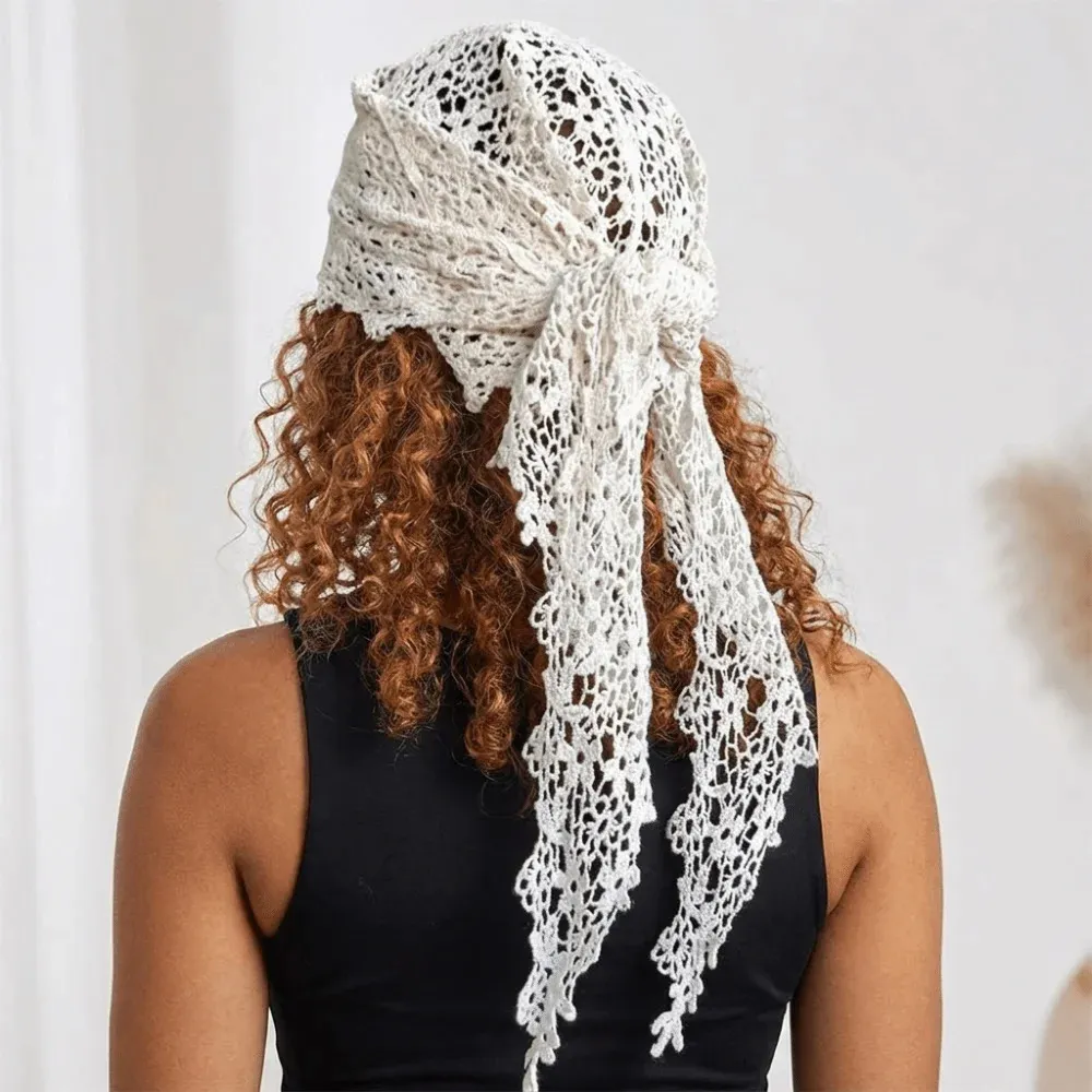 Versatile Floral Lace Lace Head Scarf Sheer Mesh, From Shanye08