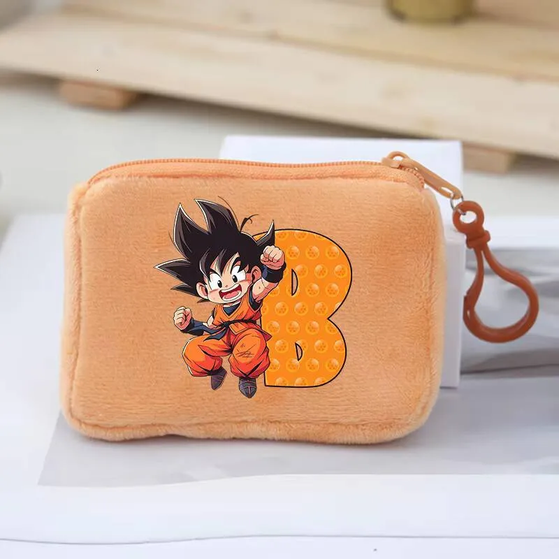 Cartoon Dragon Ball Mini Wallet With Zipper, Orange From