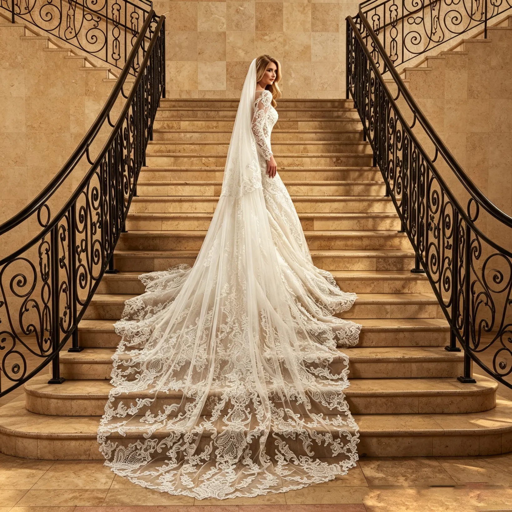 Customizable Ivory Lace Cathedral Bridal Cathedral... From 