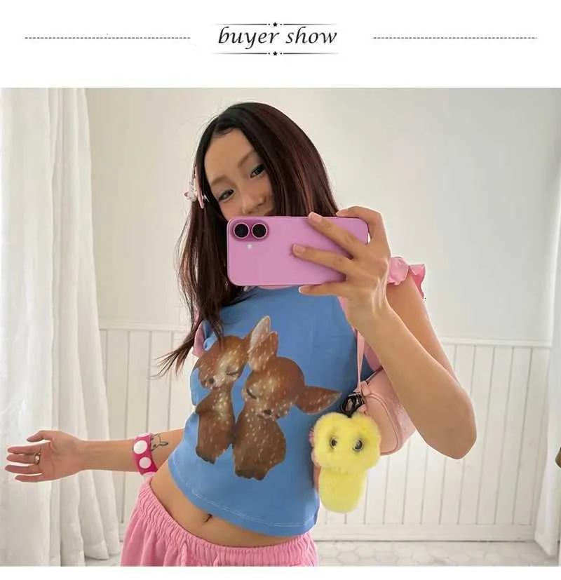 Deer Y2K Karrram Print Japanese T Shirt, 2000s From Unspool