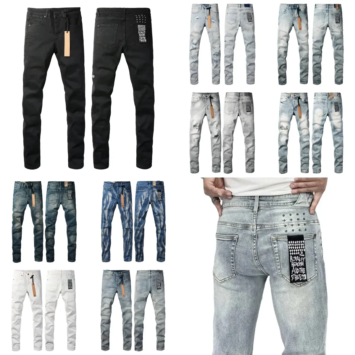 Ksubi jeans men straight denim pants with zipper fly mid waist