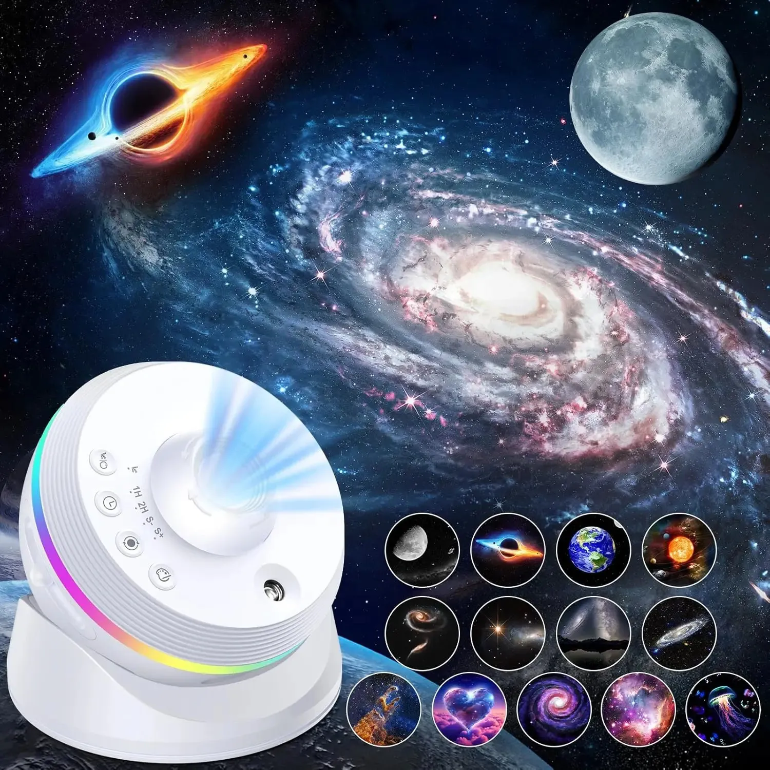Mini Galaxy Projector Night Light – USB Plug & Play LED Nebula Projector With Flexible Gooseneck & Adjustable Focus – For Bedrooms, Gaming Rooms, Parties – The Milky Way