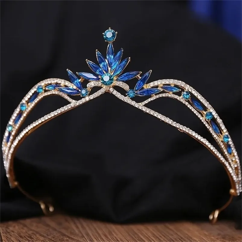 Blue Crystal Flower Tiara The New Crown Elegant... From 