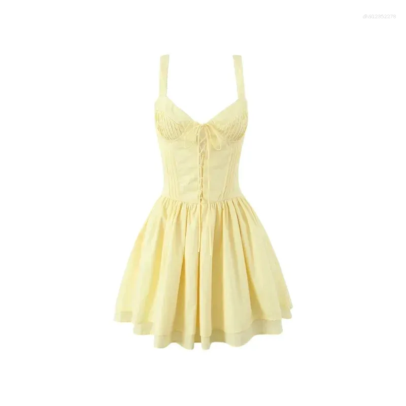 pastel yellow dress casual Designer sheer summer shirt dress with cutouts, Casual minimalist mini button-up dress, Elegant light yellow resort dress with short sleeves