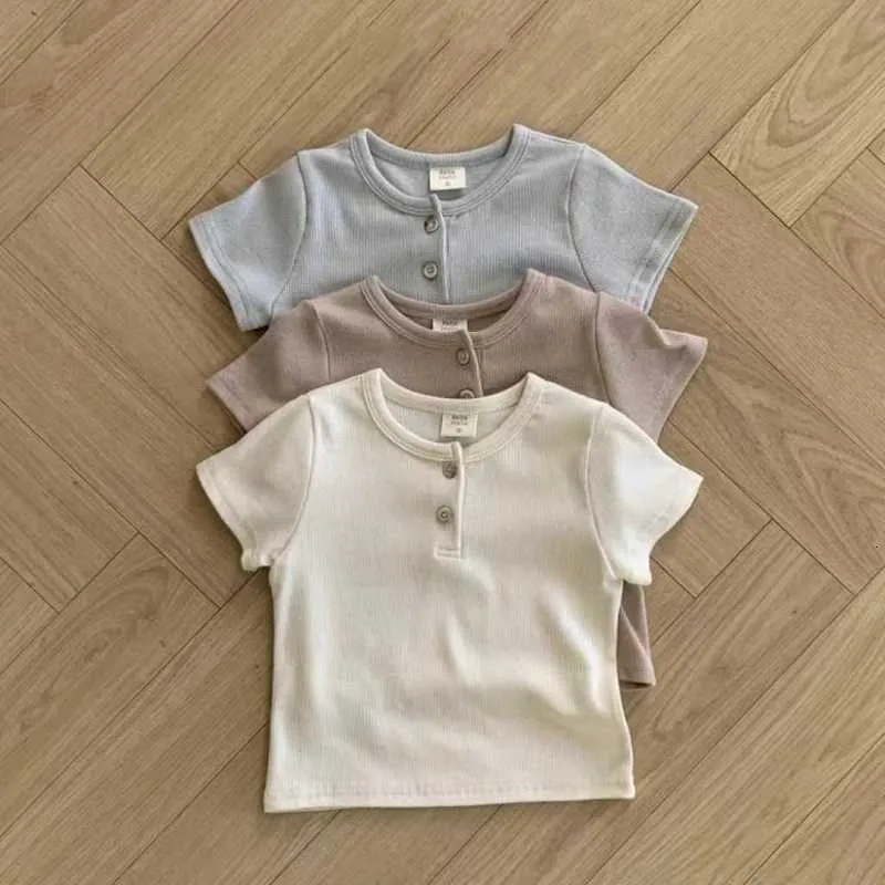 T Shirts Korean Style Slim Fit Round Neck Short... 