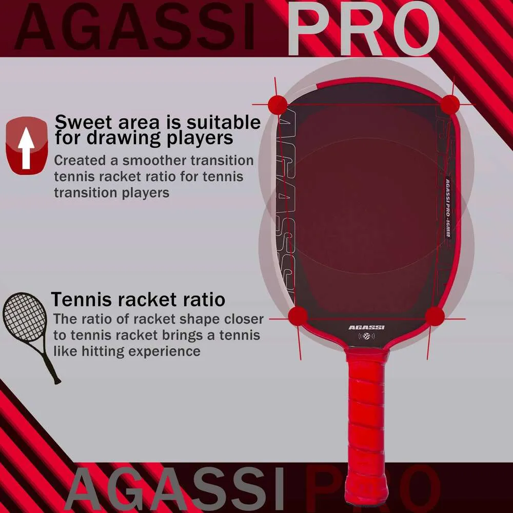 Agassi Amped Pickleball Paddle Edge Style 16mm... From Althea7390, $20. ...