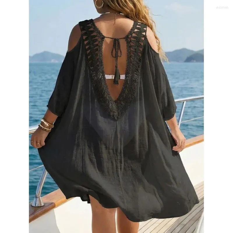 Womens Backless V Neck Midi Swim Cover Up Dress With... From Dh3207035, Rs.1,346.95