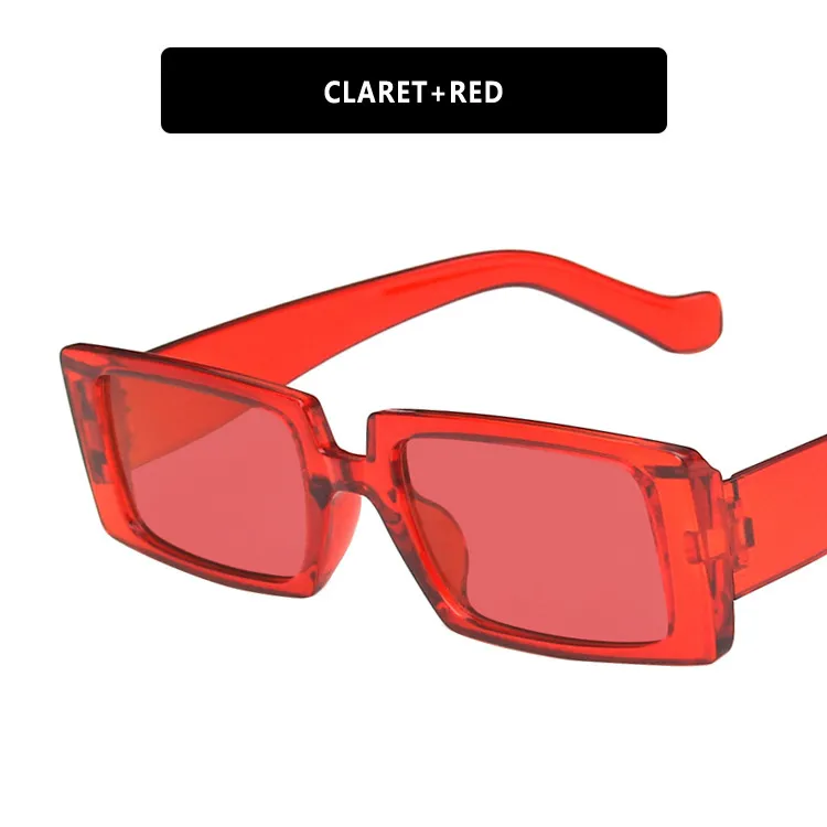 Y2K Retro Small Rectangular Sunglasses Black Thick Frame UV Resistant Sunshade Suitable For Street Style Festivals And_voghion.com