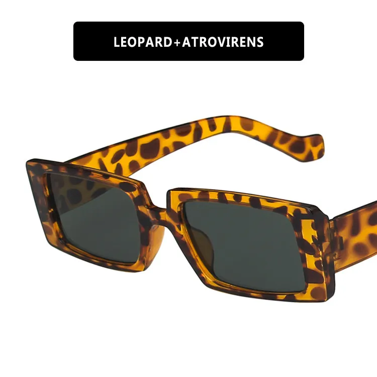 Y2K Retro Small Rectangular Sunglasses Black Thick Frame UV Resistant Sunshade Suitable For Street Style Festivals And_voghion.com