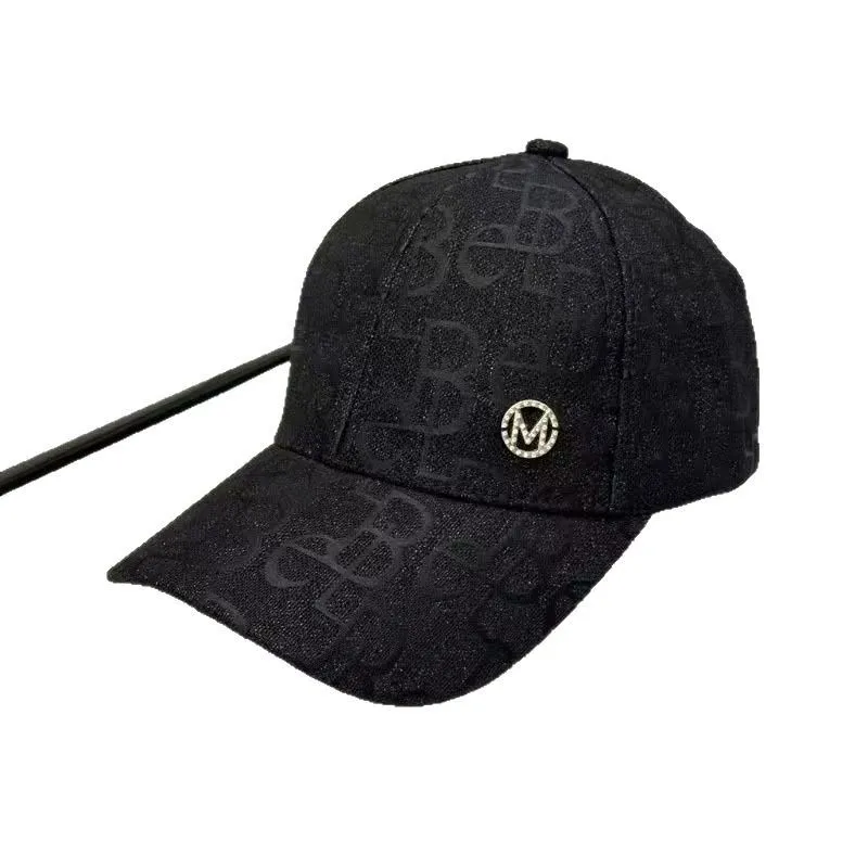 Luxury Adjustable Baseball High Quality Fit Hat Fashionable Fedora Crystal Letter Stripe_voghion.com