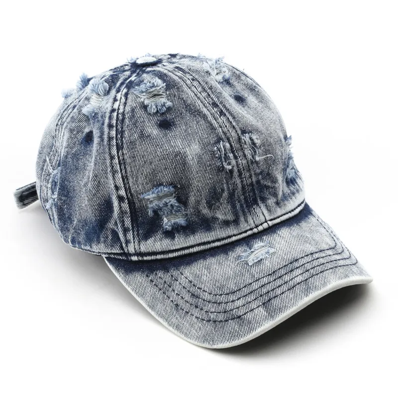 2026 New Hot Selling Casual Erosion Cowboy Retro Sunshade Flat Curved Edge Adjustable Dome Baseball Hat_voghion.com