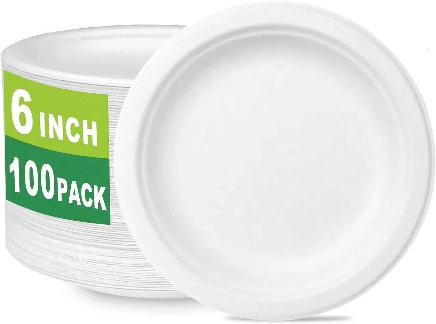 100 Count Heavy Duty 6 Inch Biodegradable Compostable... From Happy ...