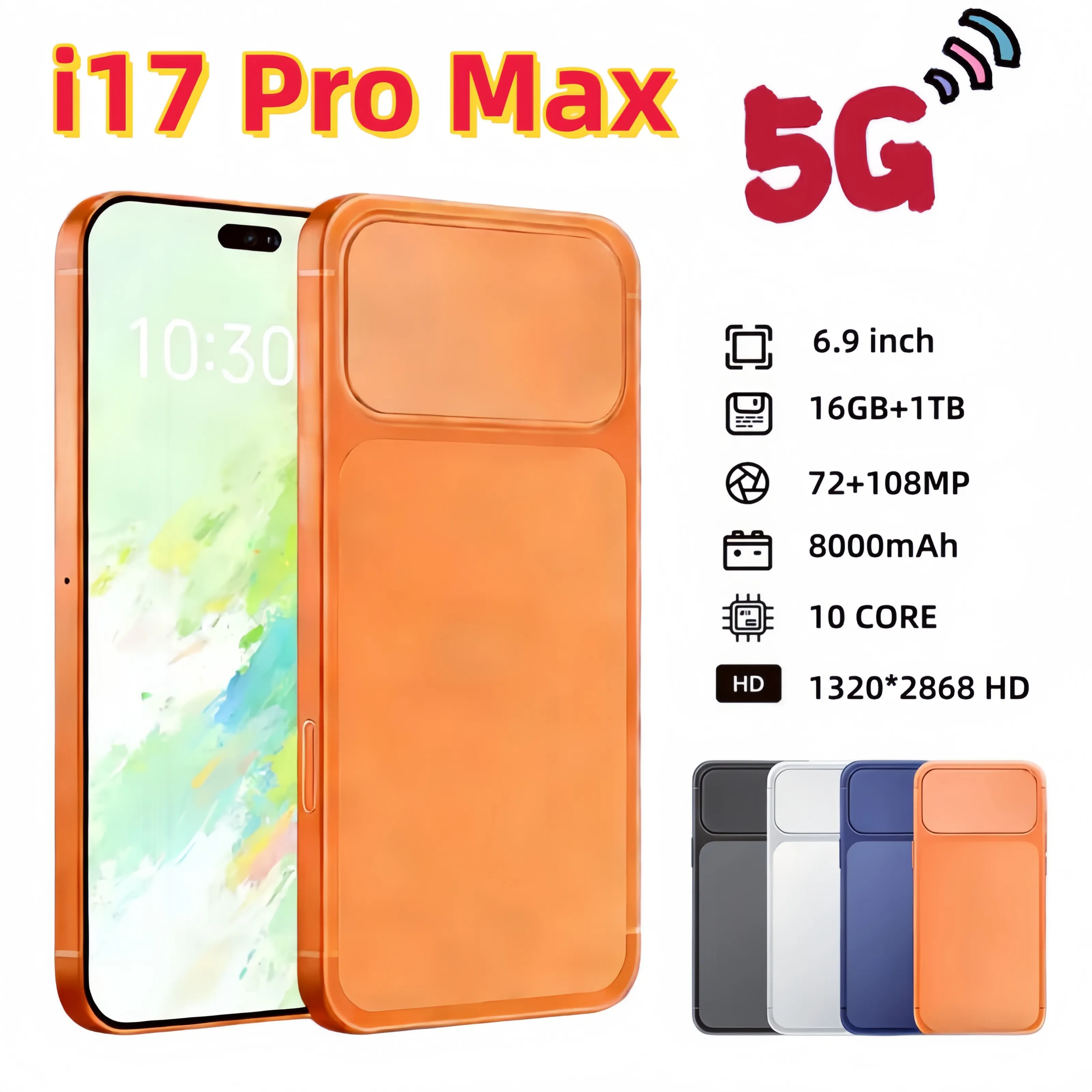 I17 Pro Max 5G Smartphone   6.9 Inch HD Display  ... 