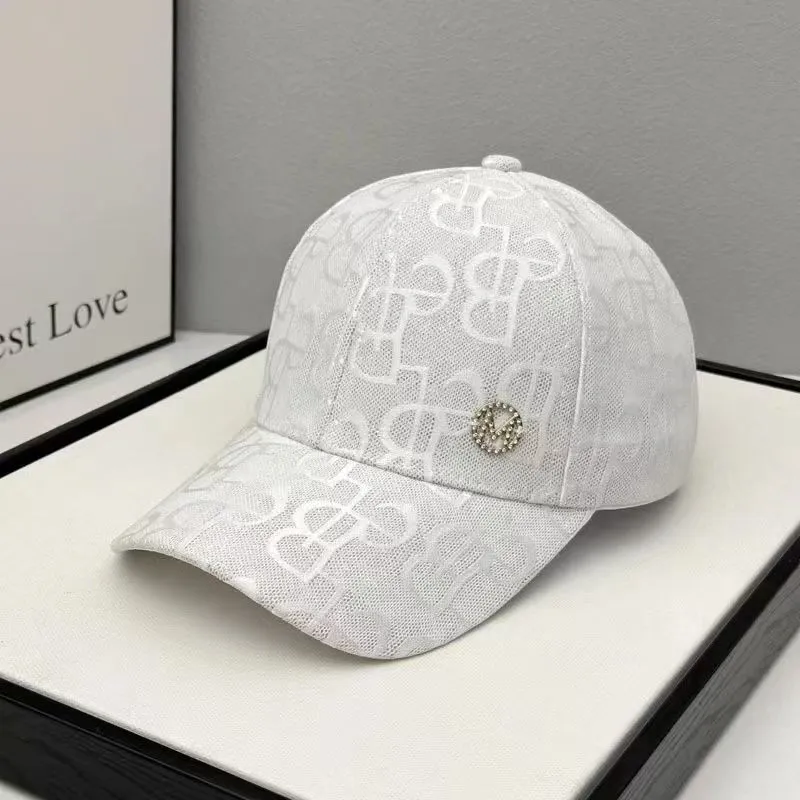 Luxury Adjustable Baseball High Quality Fit Hat Fashionable Fedora Crystal Letter Stripe_voghion.com