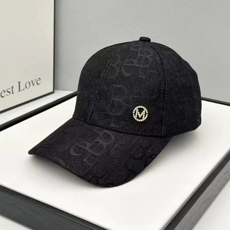 Luxury Adjustable Baseball High Quality Fit Hat Fashionable Fedora Crystal Letter Stripe_voghion.com