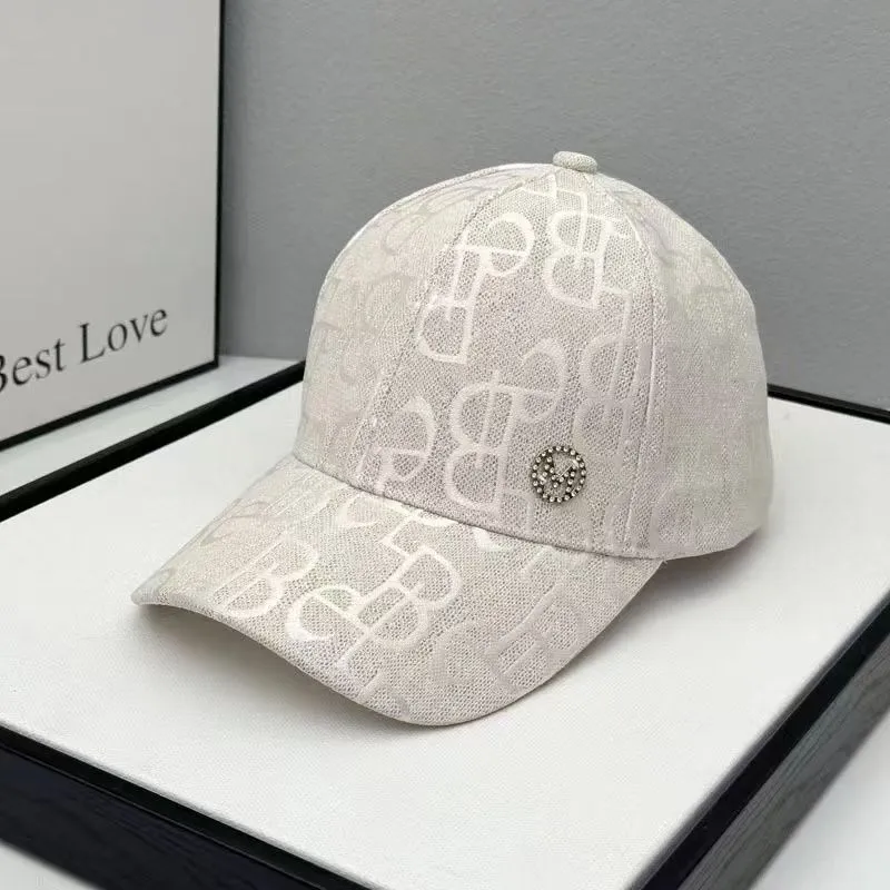 Luxury Adjustable Baseball High Quality Fit Hat Fashionable Fedora Crystal Letter Stripe_voghion.com