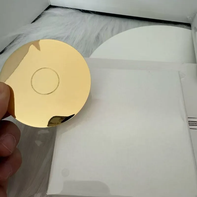 18k Gold Luxury Hand Compact Small Gold Mirror With... 