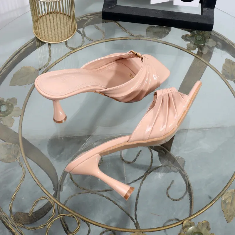 Elegant Women's Pleated Open Toe Sandals For Summer Parties_voghion.com