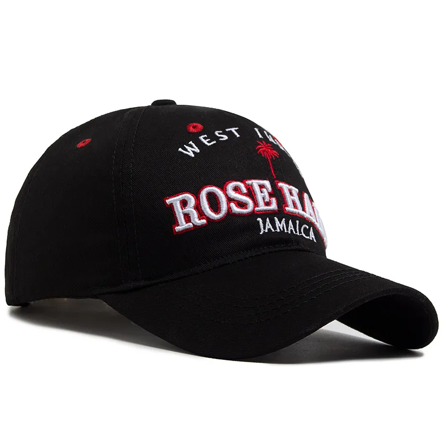 2026 Rose Hall Jamaican Style Embroidered Baseball For Daily Wear Adjustable Casual Duckbill Cap Free Shipping_voghion.com