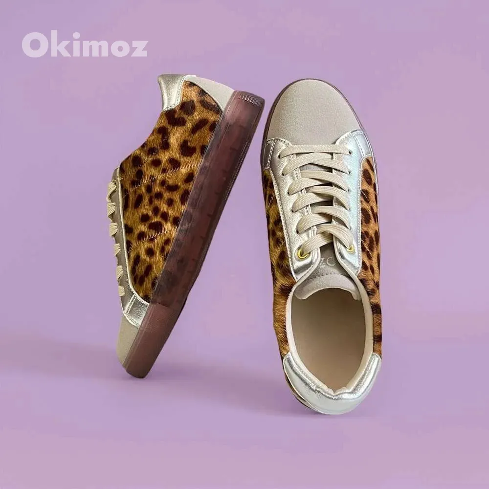 OKIMOZ Casual Sneakers Leopard Print Flat Breathable Mesh Lightweight Urban Running Sneaker Designer Shoes Outdoor Sport_voghion.com
