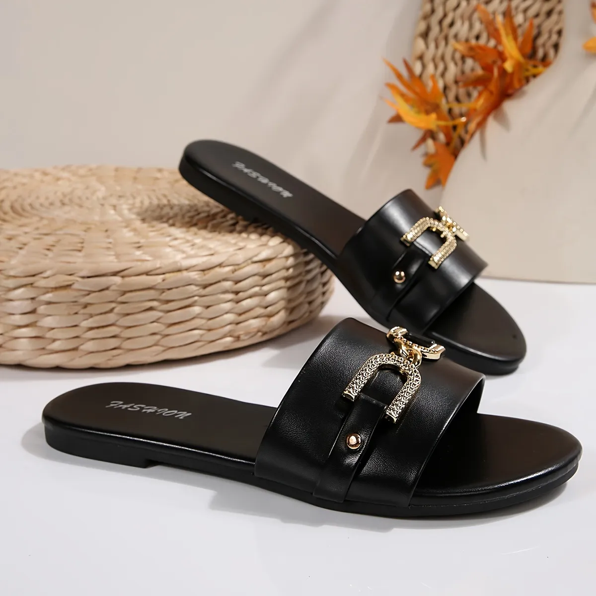 Nuova collezione estate 2026, pantofole piatte nere di alta qualità, alla moda, versatili ed eleganti, taglie grandi 36 43_voghion.com
