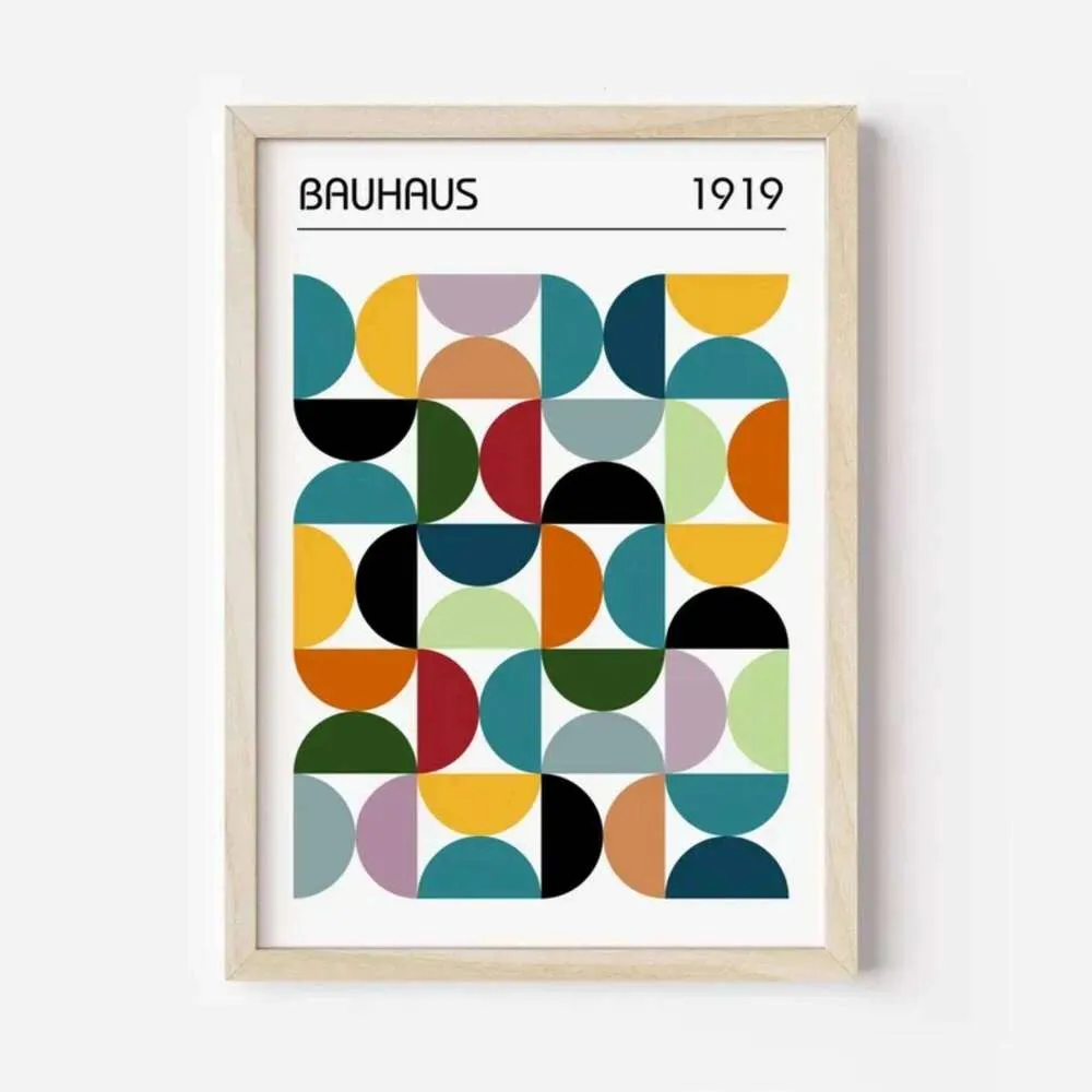 Mid Century Modern Geometric Bauhaus Canvas Painting,... From Hortora7 ...