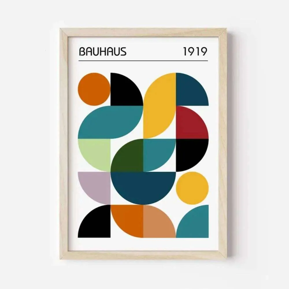 Mid Century Modern Geometric Bauhaus Canvas Painting,... From Hortora7 ...