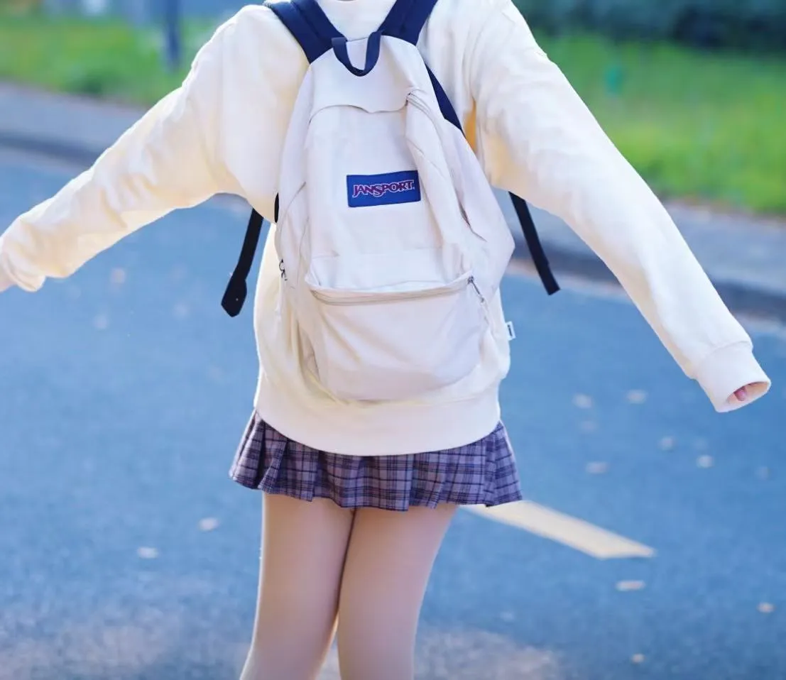 girl wearing jansport backpack Big Student - Grey Rabbit Sylvia Dot live large Woman Dating Backpack on Instagram