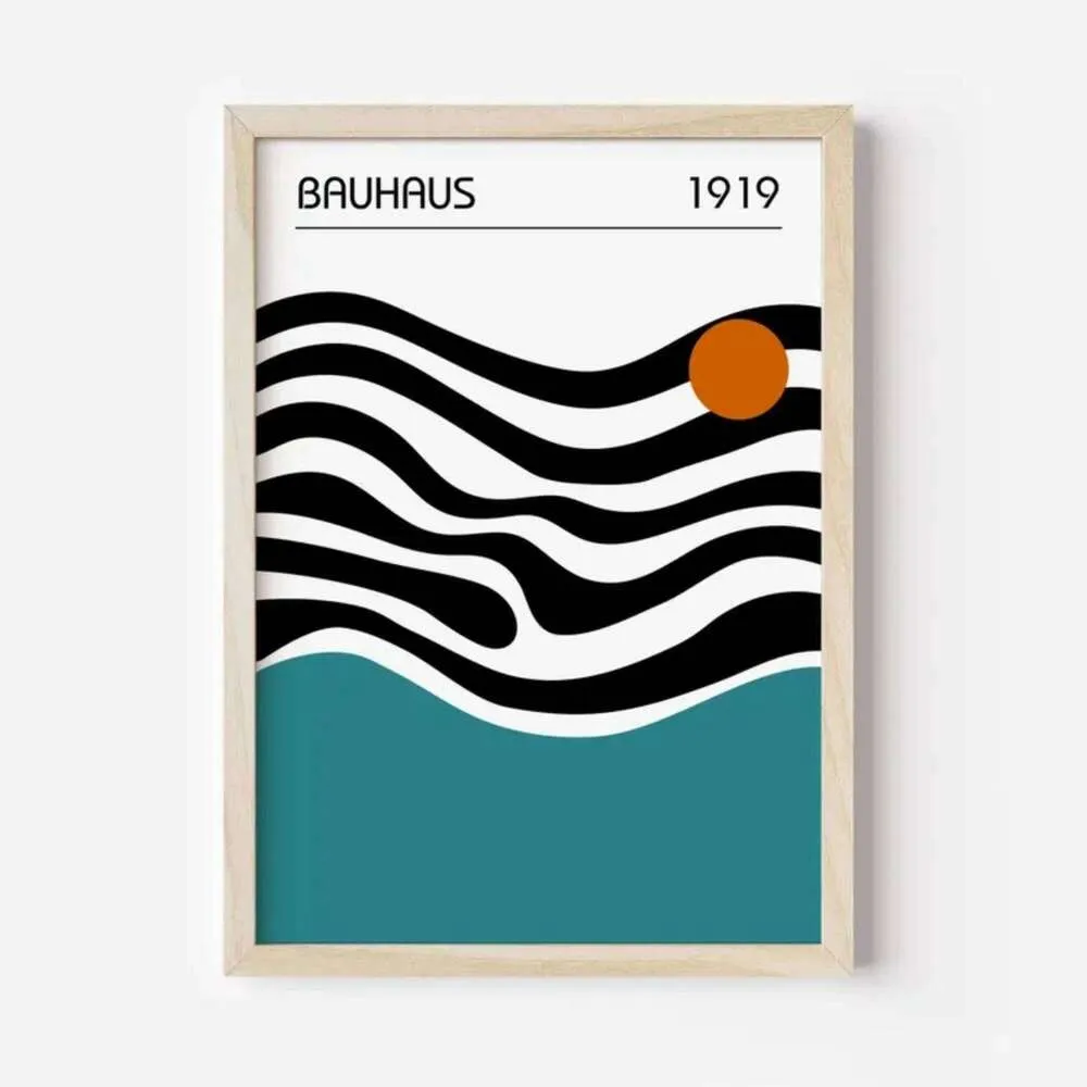 Mid Century Modern Geometric Bauhaus Canvas Painting,... From Hortora7 ...
