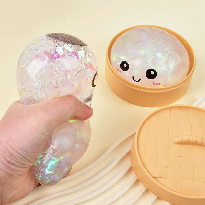 Thread Squishy Simulated Char Siu Stress Relief Squishy Toys Large Bun With Gold ...