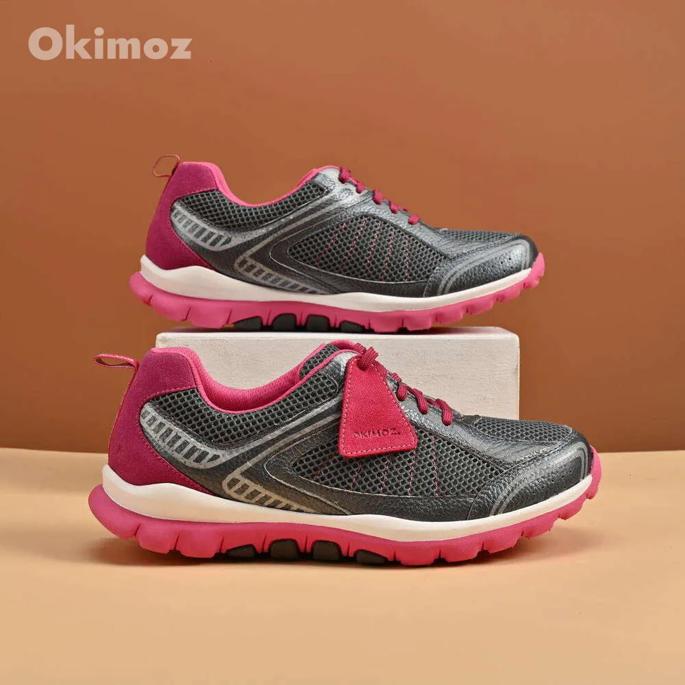 Zapatillas deportivas casuales de diseño para mujer OKIMOZ, ligeras y transpirables, con detalles en gris y rosa, tallas grandes._voghion.com