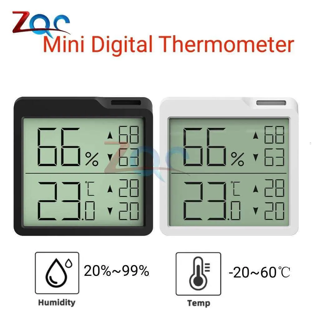 DollaTek 2 Stuks Mini LCD-thermometer-hygrometer – Rond, Geel, Meet -50°C Tot +70°C En 10-99% RV