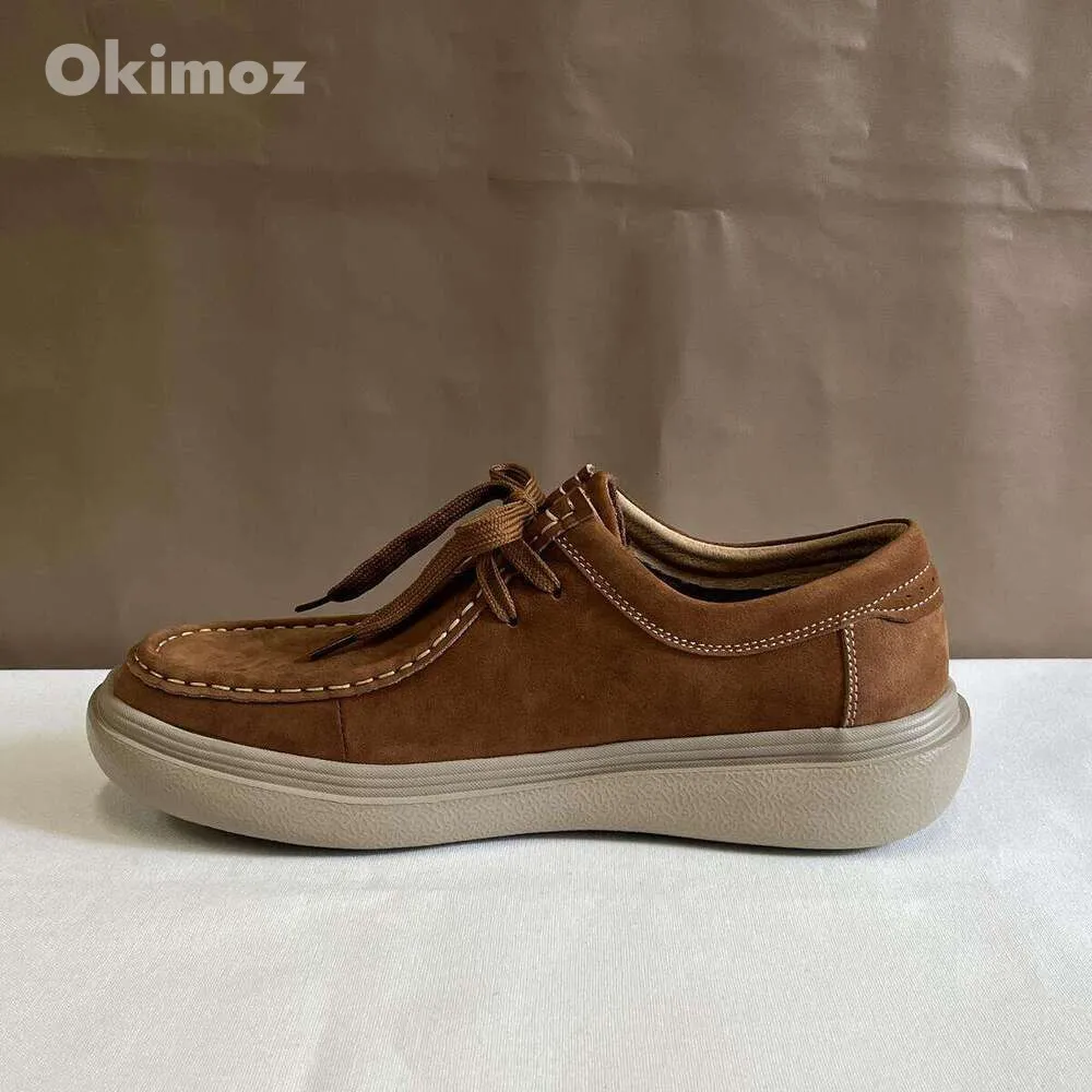 OKIMOZ Casual Running Sneaker Designer Shoes Premium Leather Chunky Sole Lightweight City Gym Sneakers Big Size_voghion.com