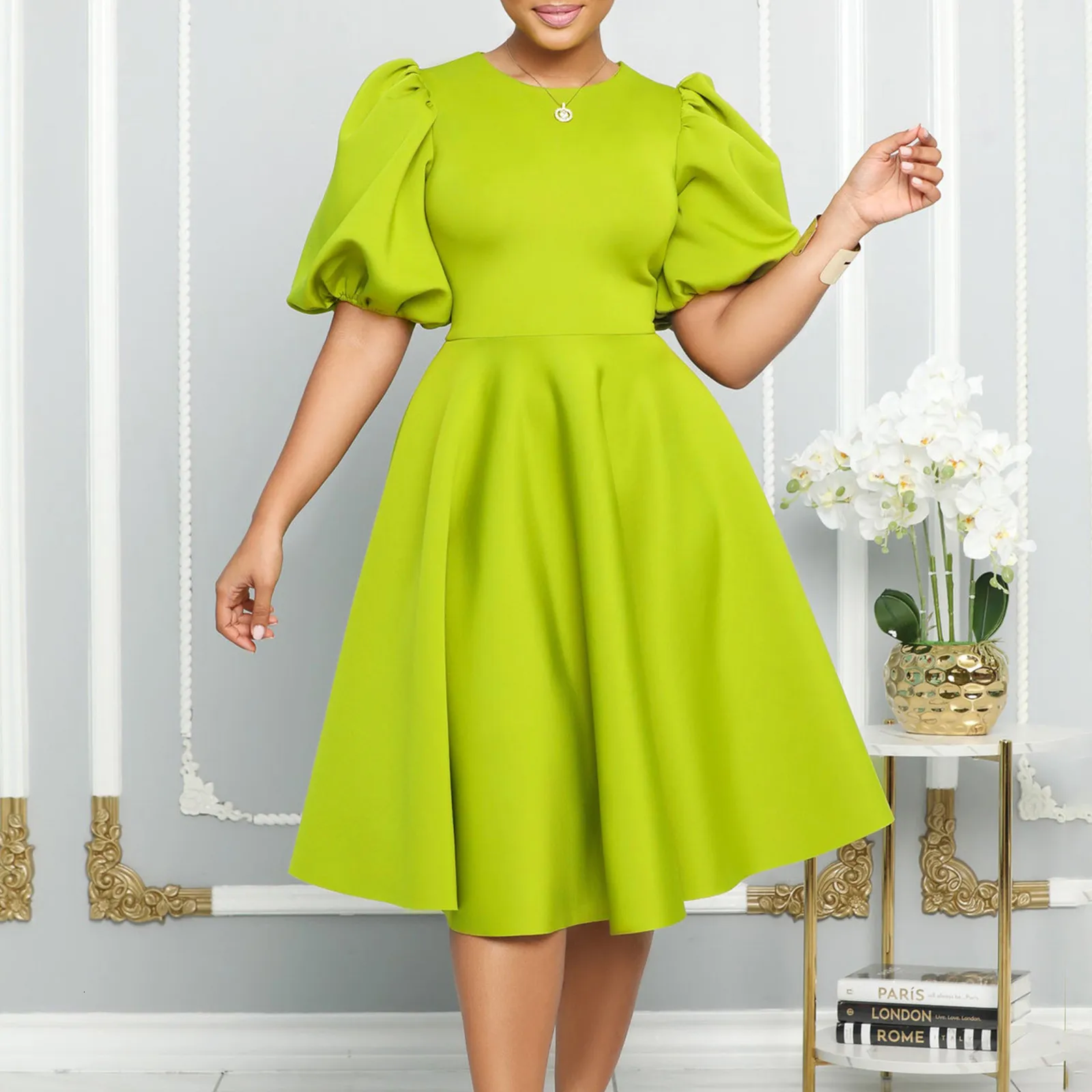plus size lime green dress Lime Green Plus Size Lace Bodice Chiffon Bridesmaid Dress BABARONI Illusion Neck Formal Gown for Wedding Party