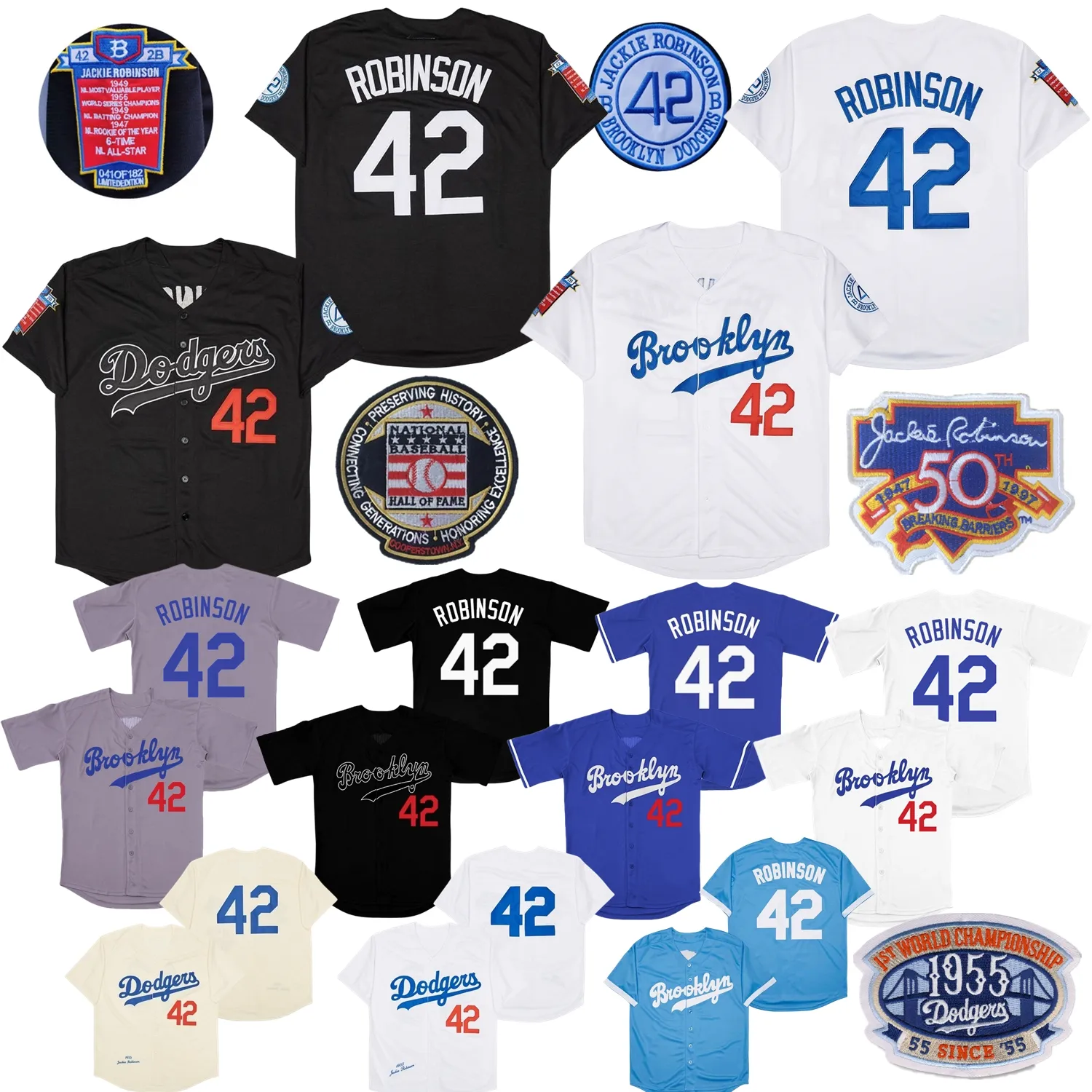 Baseball Jackie Robinson Jersey Vintage Brooklyn From