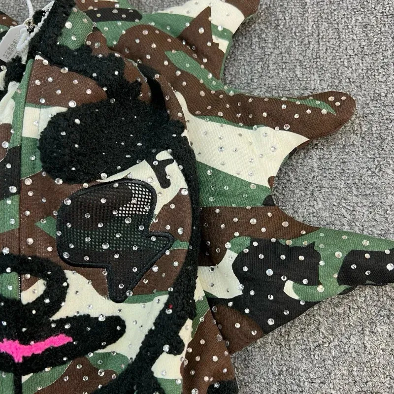 Glo Gang Camouflage Full Zip Hoodie, Casual Streetwear | DHgate
