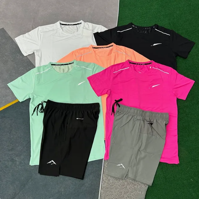 summer Mens Tracksuits Tech Set Designer Tracksuit T Shirts Shorts Two-piece Womens Fitness Suit Print Quick Drying And_voghion.com