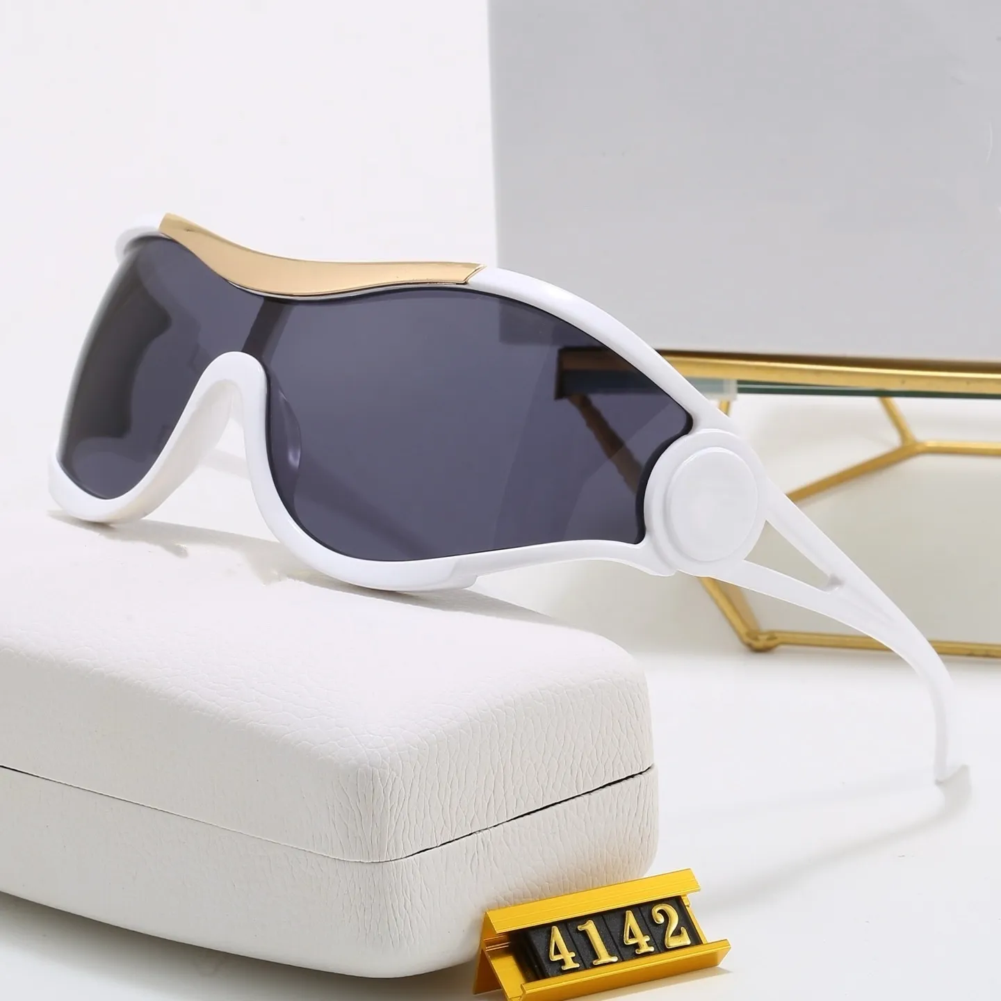Oversized Shield Sunglasses UV400 Protection Wrap Around Futuristic Oversized Classy Elegant Modern Wrap Shield Style SUNGLASSES  main image 3