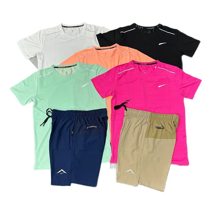 summer Mens Tracksuits Tech Set Designer Tracksuit T Shirts Shorts Two-piece Womens Fitness Suit Print Quick Drying And_voghion.com