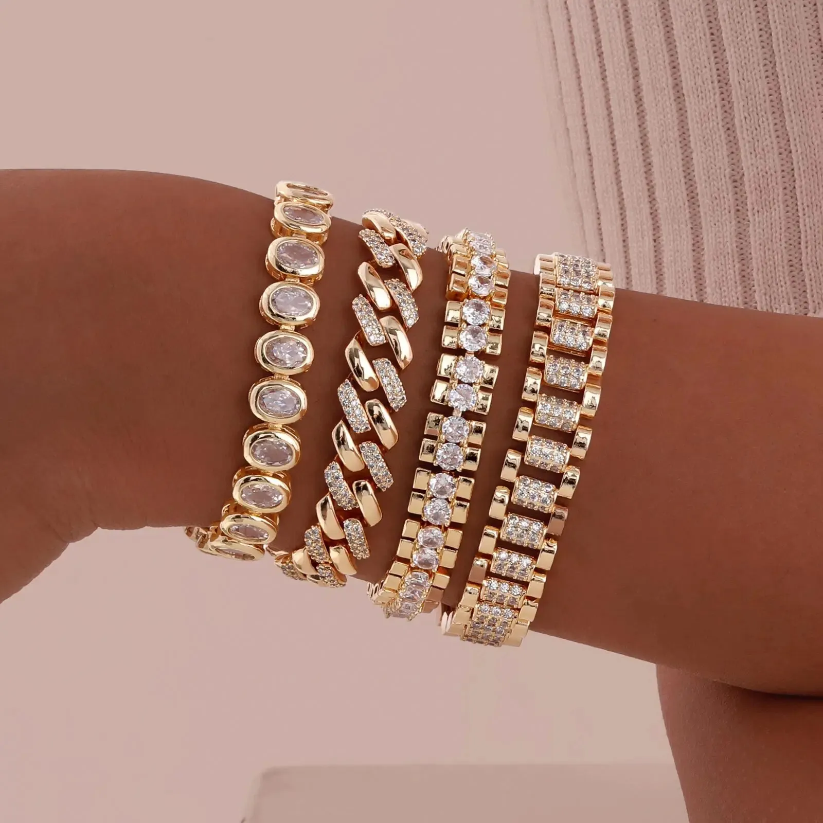 ペーパークリップチェーンブレスレット 14 K...を￥1,114 | DHgate