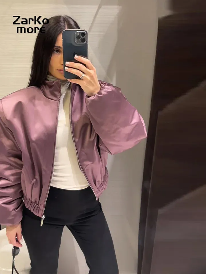 ACETATE SATIN ZIP UP BLOUSON Women