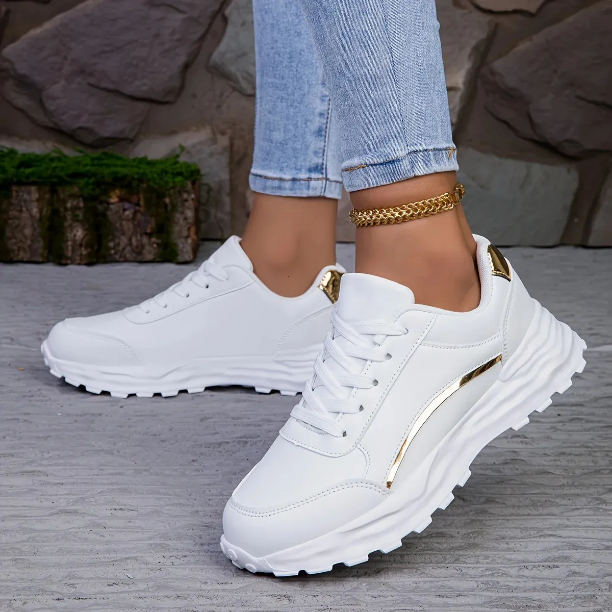 Scarpe da running donna leggere con lacci e suola morbida_voghion.com