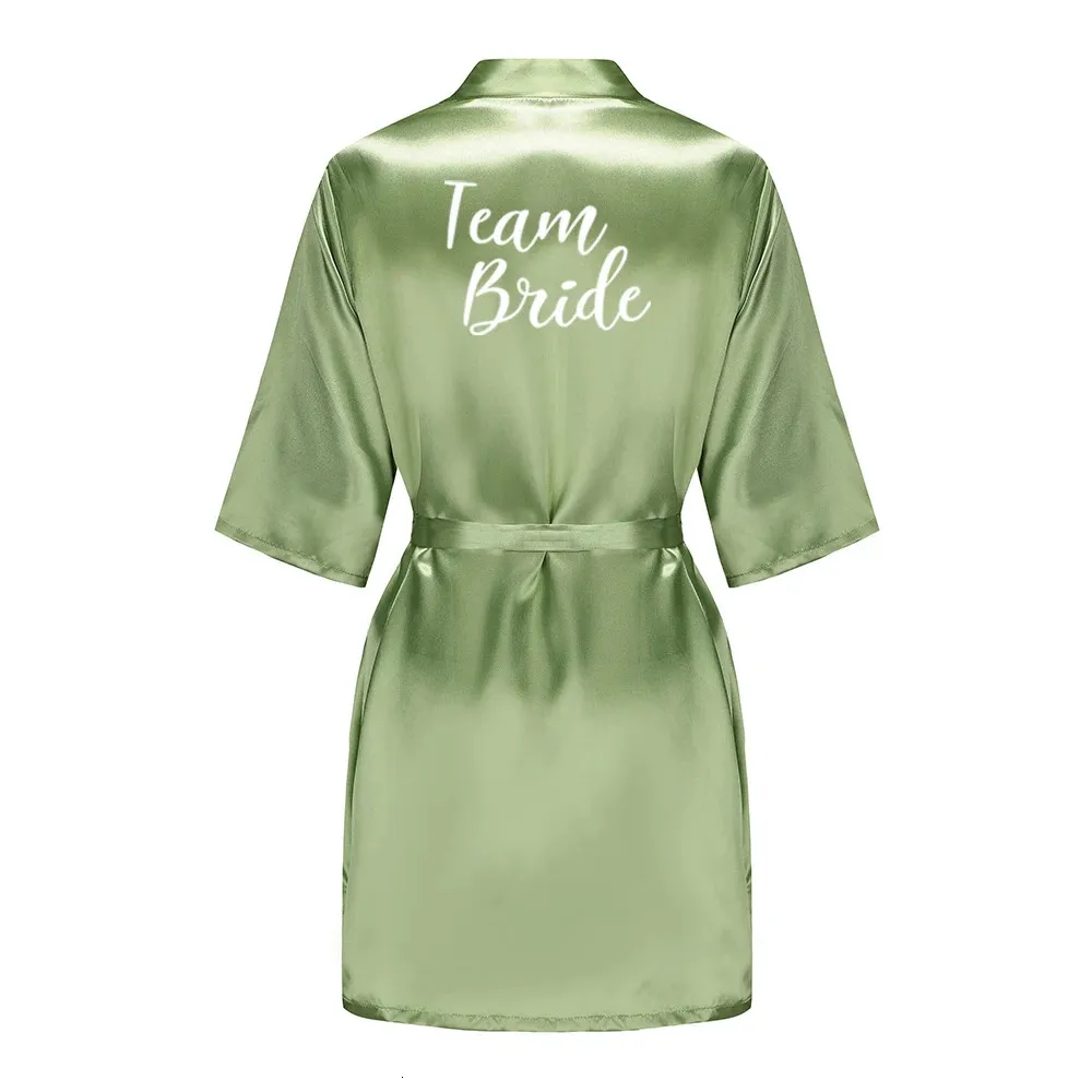 sage green silk dressing gown Long Bridal Robe for Bride