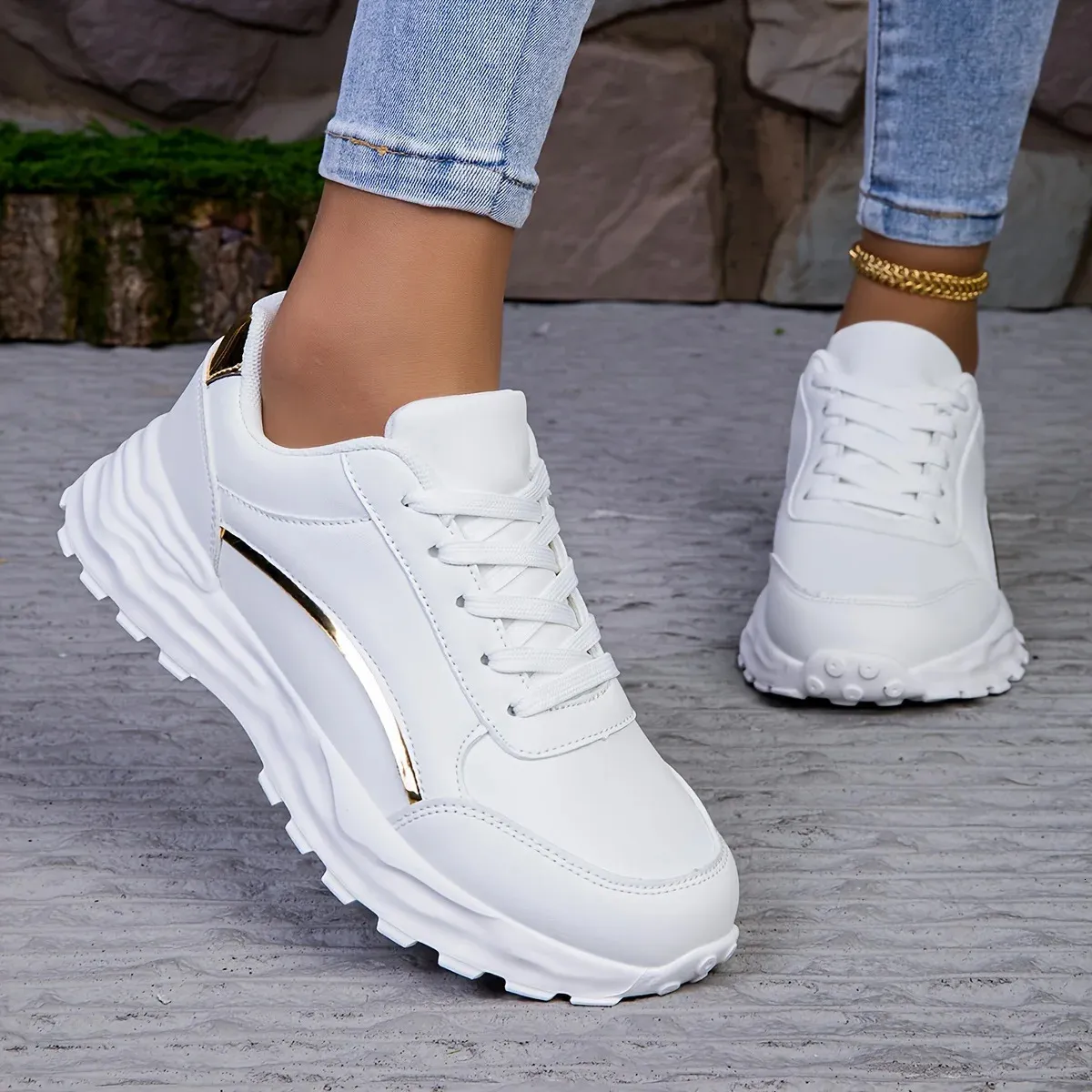 Scarpe da running donna leggere con lacci e suola morbida_voghion.com