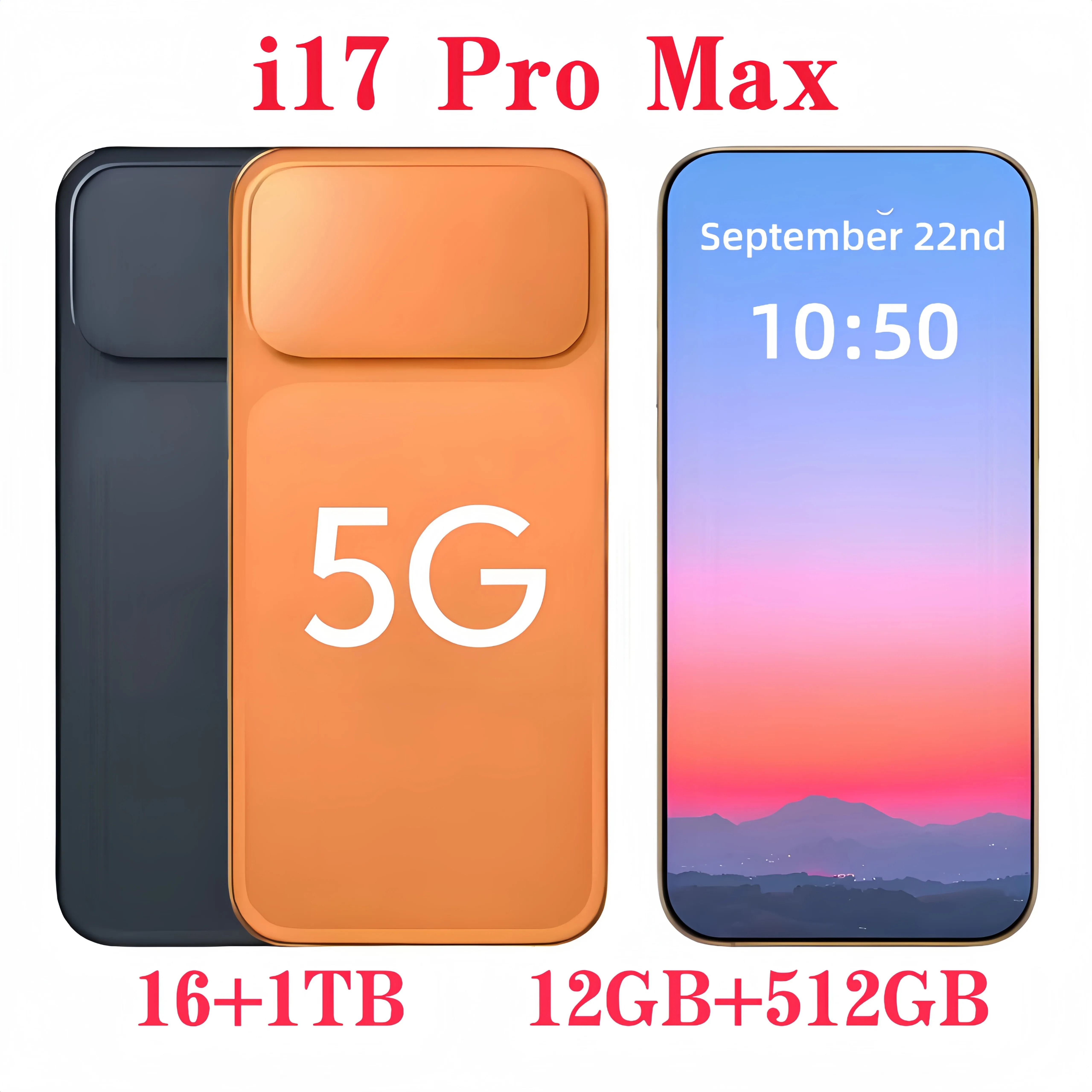 I17 I16 Pro Max 6.9 Android Smartphone   4G/5G... 
