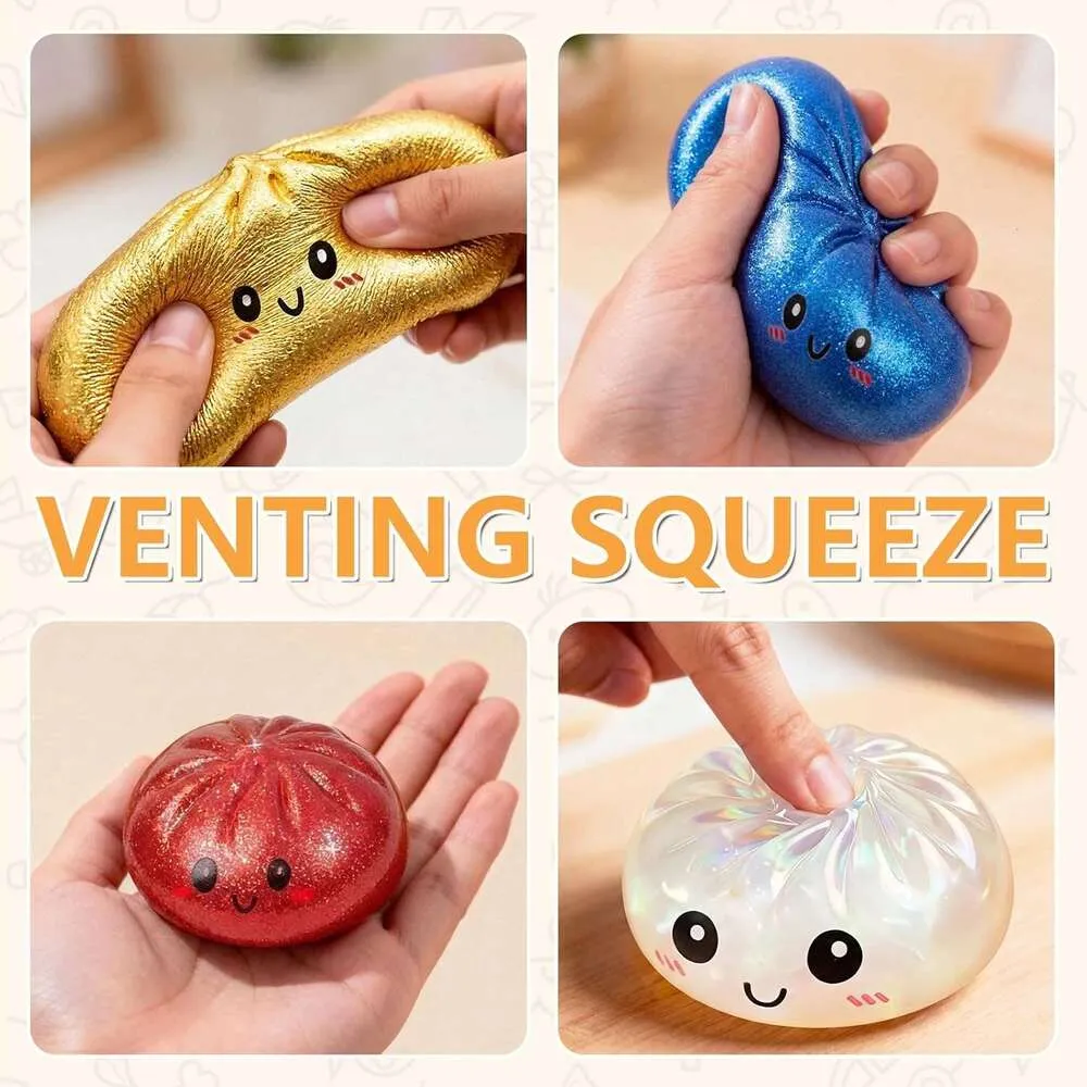 Squishy De Dumpling Sorpresa Con Purpurina – Juguete Sensorial Anti-estrés En Caja Ciega, Suave Y Elástico, Ideal Para Niños Y Adultos