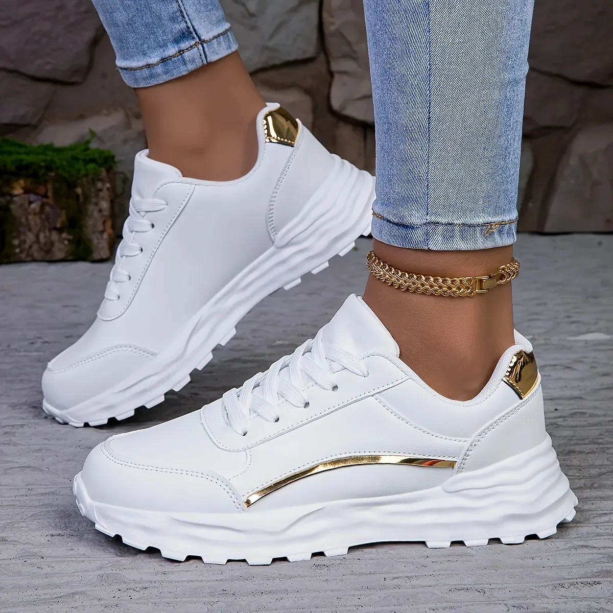 Scarpe da running donna leggere con lacci e suola morbida_voghion.com