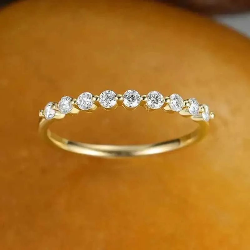 Minimalist Thin Cubic Zirconia Ring For Women Stackable Jewelry_voghion.com